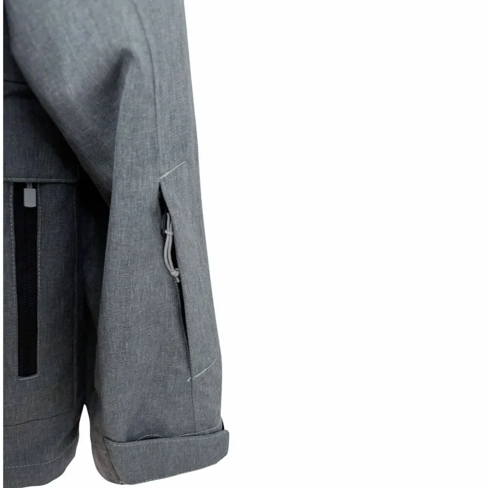 The North Face Mens Large Hooded Decent Jacket Gray Full Zip No Lining
